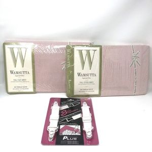 Wamsutta English Rose Gingham FULL SIZE Bed Sheets